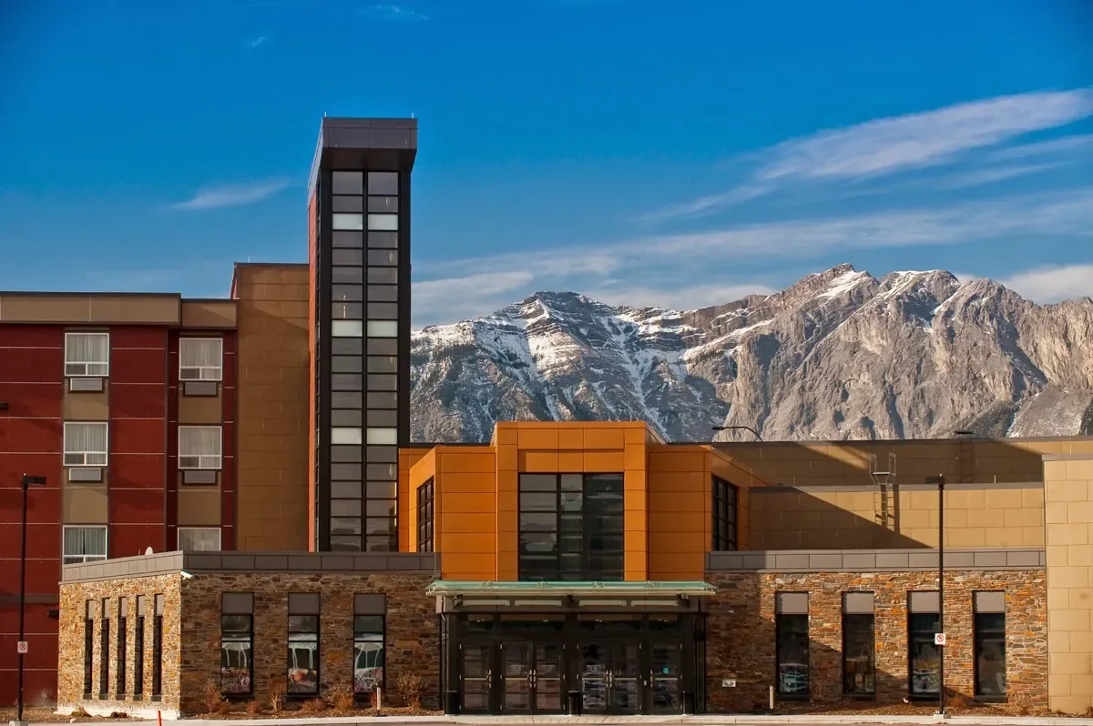 Mountain resort grounds in Kananaskis, Alberta